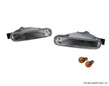 P2M Clear Front Turn Signal Lights Set 240sx S14 Zenki w/ JDM Front Navan Bumper