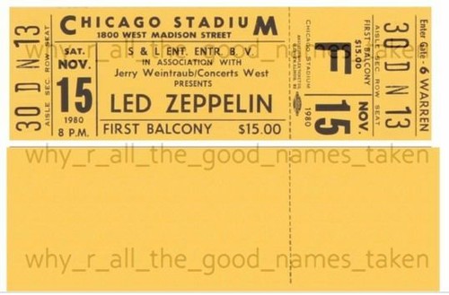 LED ZEPPELIN - MUSIC GROUP Various Reproduction CONCERT TICKETS Individual Sale - 第 37/37 張圖片