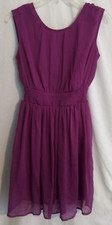 NWT Fire Los Angeles LA Raspberry Purple Tie Back Dress Lined sz S M Macy's