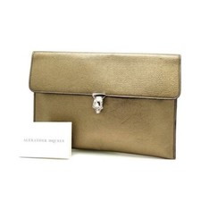 Alexander McQueen leather Clutch Second bag Pouch color Gold fashion goods women