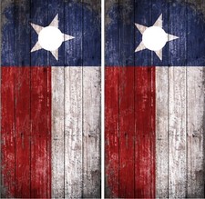 Texas Flag V3 Distressed Wood Vintage Cornhole Board Decal Wrap Wraps