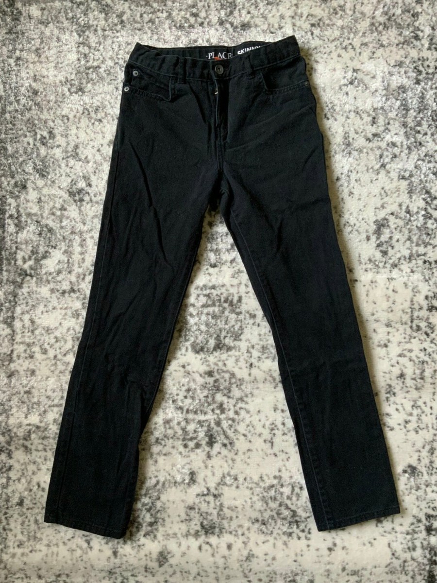 The Children's Place Big Boys' Skinny Jeans, Black, 12, Black, Size 12