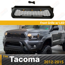 For 2012-15 Toyota Tacoma Matte Black Front Hood Mesh Grill Grille W Led Light