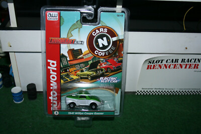 Auto World-Faller AMS SC360-3g 1941 Willys Coupe Gasser grün-weiß HO Scale Racer