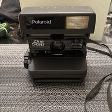 Vintage Polaroid 600 One Step Flash Camera With Strap Tested And Working     