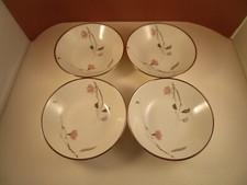 Vintage Rosenthal Germany Japanese Quince Platinum Trim Set of 4 Berry Bowls A