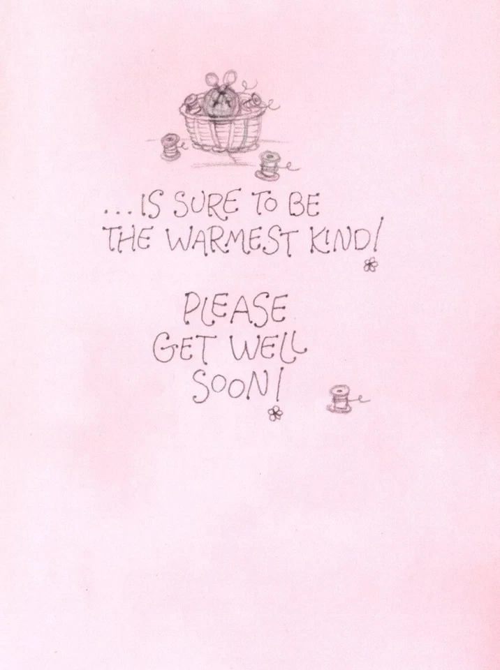 Betsey Clark Get Well Quilt Quilting Sew Sewing Stitch Glitter Hallmark Card - Image 2 of 3