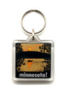 Vintage Minnesota Trees Boat Lake Keyring Keychain — photo 2