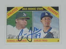 CARLOS FRIAS SIGNED AUTO'D 2015 TOPPS HERITAGE CARD #392 LOS ANGELES DODGERS