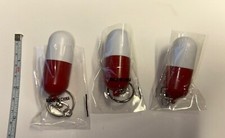 3 pill shaped key ring red or blue 1 day pill case pill box
