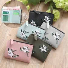 Women Small Leather Wallet Zipper Coin Purse Credit Card Holder Mini Pocket