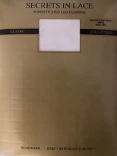 Secrets In Lace #9523 lace top thi hi stockings, white, size long