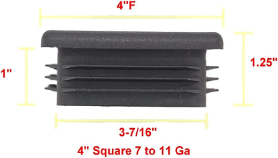 4 Inch Square Tubing Plug/End Cap - TP4.0 For 4" Square Tube Projects 7 thumbnail image