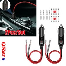 2X 12V HeavyDuty Male Plug Cigarette Lighter Plug Adapter Cord Wire Cable Lead X