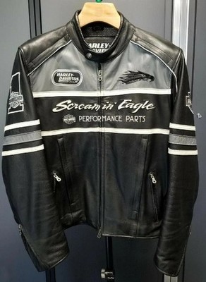 Harley Davidson Riding Leather Jacket Raceway Screaming Eagle HD Biker Jacket