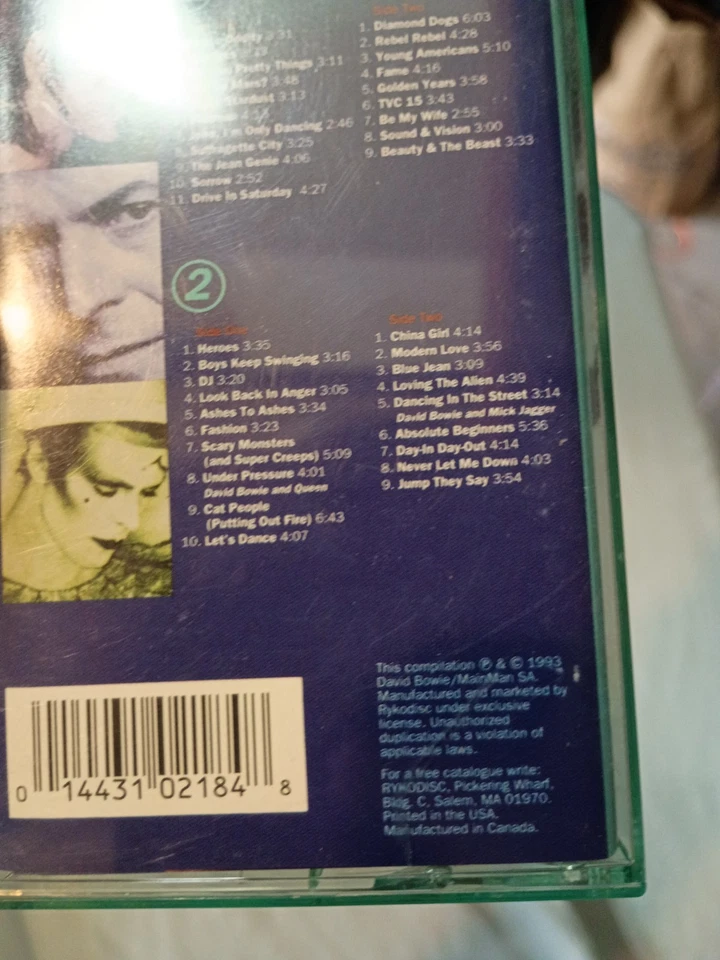 DAVID BOWIE/THE SINGLES 1969-1993-RYKO/BMG-1993-RAC-10218/19 CASSETTE- - Image 4 of 4