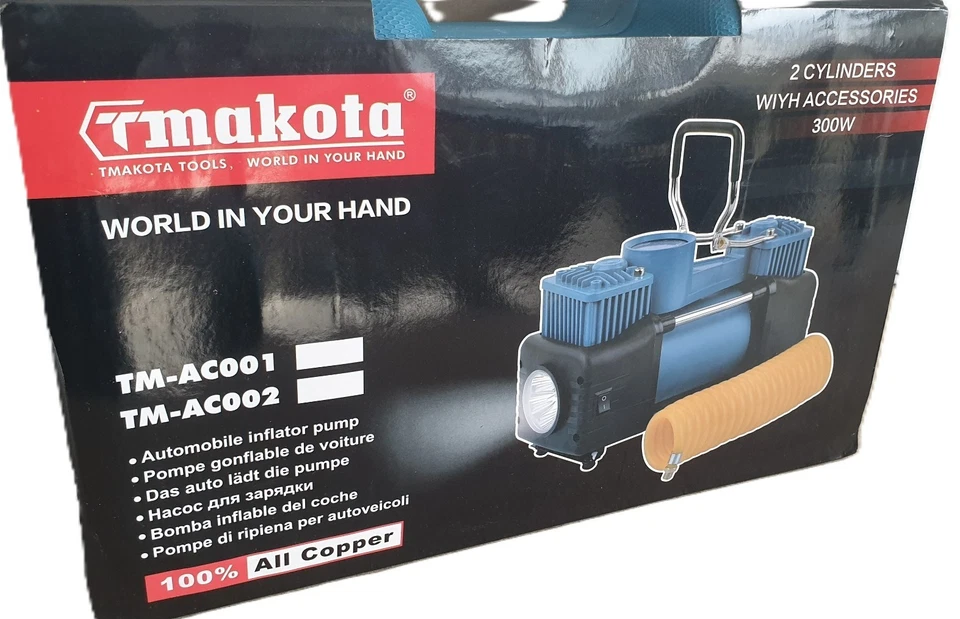 Tmakota Compressore Portatile 12V Gonfia Ruote Auto Camper Bici  LED  Kit Ripara - Image 4 of 4