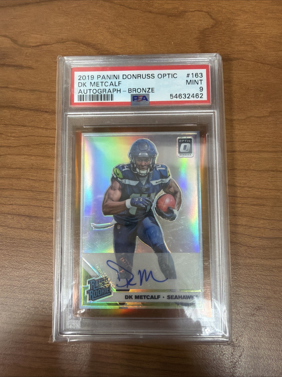 2019 Panini Optic DK Metcalf Rookie Auto Bronze PSA 9 #163