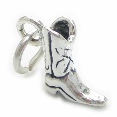Cowboystiefel winzig Sterling Silber Anhänger .925 x 1 Cowboystiefel Charms