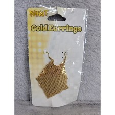 Spirit Gold Dangle Earrings Costume Accessory Party Disco 70s