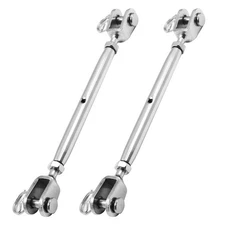 suiwotin 2PCS 3/16" (M5) Turnbuckle Stainless Steel Jaw and Jaw Turnbuckle Ri...