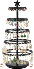 5-Tier Rotating Earring Holder Organizer, Metal Earring Display Stand Large Tree