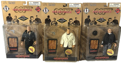 James Bond Goldfinger Set Of 3 Action Figures Bond 007 Odd job Goldfinger 1998