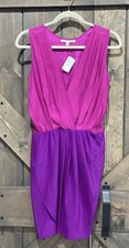 Cusp Amanda Uprichard Silk Mini Dress Barbie Pink Purple Color Block Women’s M