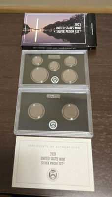 2021 US Mint Silver Proof Set Box and COA - No Coins - Empty Original Packaging