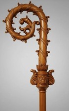 Wooden CROZIER Polish Staff Crosier Bishop Quality Craftsmanship, 72" Christmas