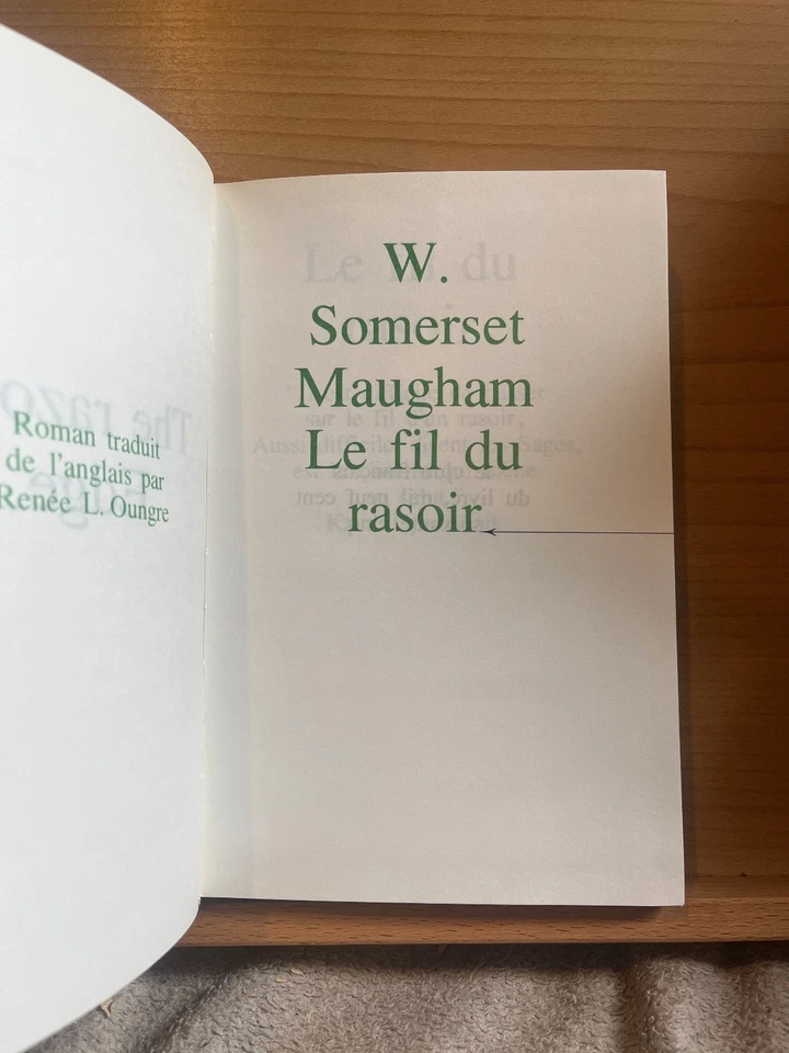 W. Somerset Maugham Le fil du rasoir Club français du livre 1975 - Photo 1/3
