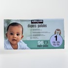 Kirkland Signature Baby Diapers Size 1, Hypoallergenic, Breathable, 96 Ct
