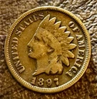 1897 Indian Head Cent Penny Circulated Uncertified US Coin