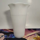 Vintage Hazel Atlas Glass Co. Milk Glass Vase Planter Ribbed w/ Fluted Rim 6.5"