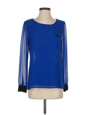 Olive and Oak Women Blue Long Sleeve Blouse S