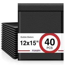 Black Bubble Mailers 12X15" Padded Envelopes 40 Pack Large Bubble Mailer Strong 