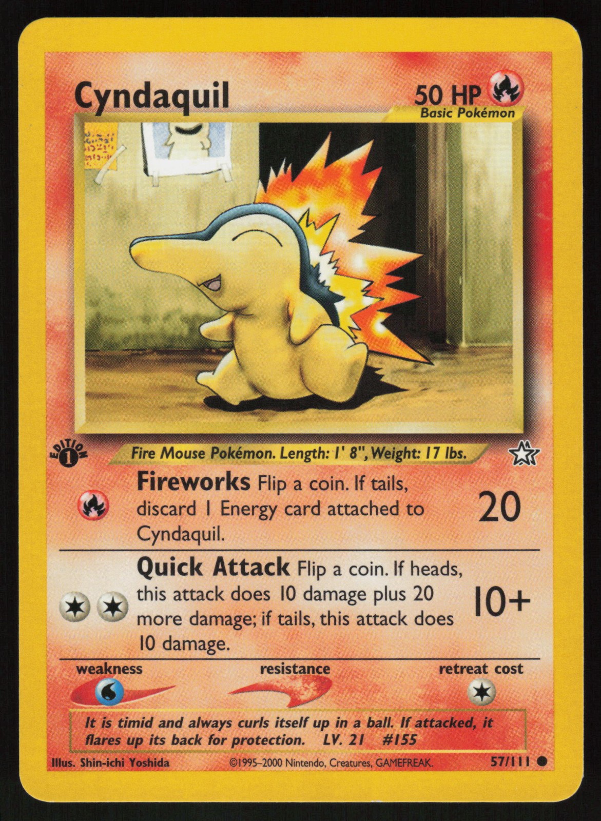 Pokemon Cyndaquil (57) Common 1st Edition Neo Genesis 057/111 NM