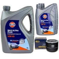 MotoröL Set Gulf Max Ultra Plus 10W-40 7 Liter + ÖLfilter FüR Fiat Ducato Kasten