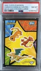 1999 Topps Pokemon Charmander Charmeleon Charizard Movie Sticker - PSA 8