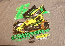CAM WATERS Sprintcar Racing Chief Racing V#6 Graphic Print Team T-Shirt Size 4XL