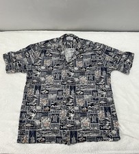 Pacific Legend Hawaiian Shirt XL Made In Hawaii Cotton Turtle Ukulele Navy. 119