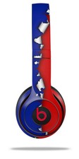Skin Wrap for Beats Solo Wireless 2 3 4 Ripped Colors Blue Red SKIN ONLY