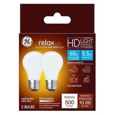 GE Lighting 240214 5.5W A15 Shape Soft White Light Color Bulb - Pack of 2