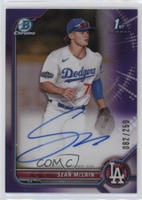 2022 Bowman Draft Chrome Pick Purple Refractor 82/250 Sean McLain Auto 0xh3