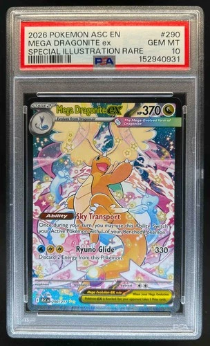 2026 Pokemon Mega Dragonite ex Special Illustration Rare #290/217 PSA 10