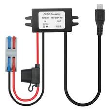 DC-DC 12V 24V to 5V 3A 15W Buck Converter with Micro USB C Power Adapter