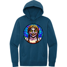 NEW Art Society STAINED GLASS ANNABELLE NEPTUNE BLUE Hoodie S-4XLRGE MADE IN USA