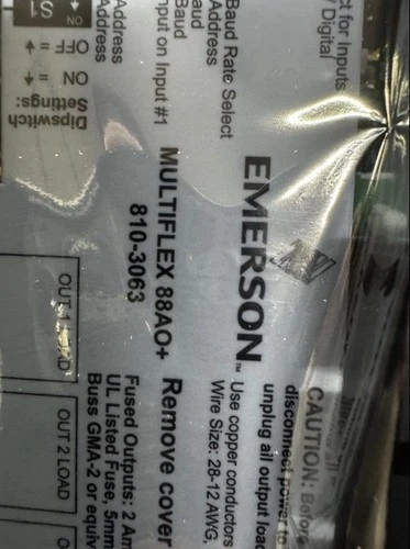 Emerson MultiFlex 88AO+ 810-3063 Board. 8 Inputs, 8 Outputs, & 4 Analog outputs