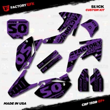 Black & Purple Slick Racing Graphics Kit fits Honda CRF150R 07-25 CRF 150R Decal