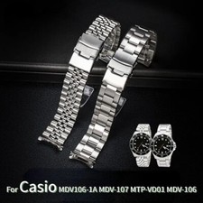 20 22mm Stainless Steel Watch Band Strap For Casio Casio MDV106-1A VD01 Bracelet